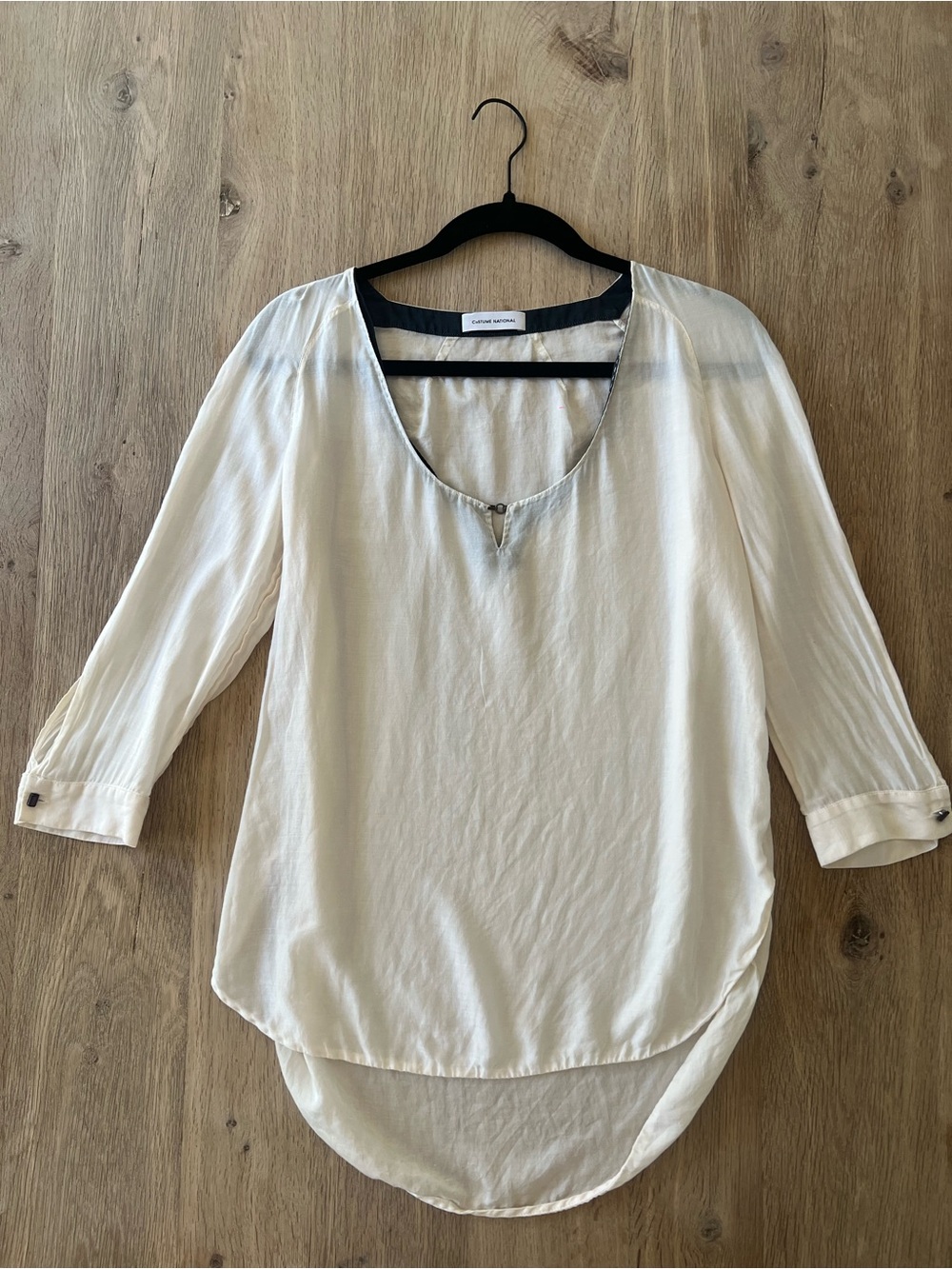 Vintage Costume National Sample Ivory Draped Blouse Size 42